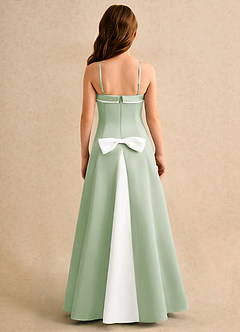 Azazie Izel Junior Formal Flower Girl Klänningar Klä A-Line i Matt satäng Plisserad image7