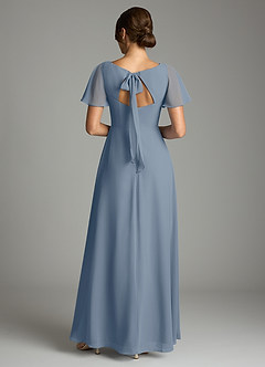 Azazie Kimber Vestidos de damas de honor Vestido de Crepúsculo de Gasa de Corte en A con Manga volante image3