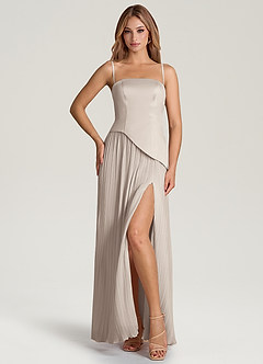 Azazie Tierney Bridesmaid Dresses Frost A-Line Strapless Chiffon Convertible Dress image3