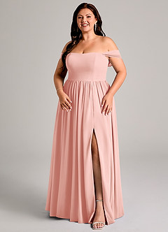 Azazie Calianna Bridesmaid Dresses Rosette A-Line Off the Shoulder Chiffon Convertible Dress image14