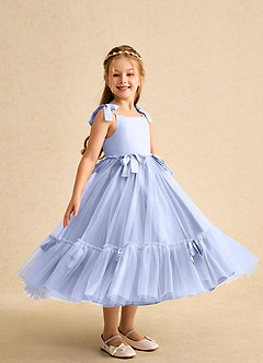 Azazie Jaci vestidos de niña de las flores Vestido de Hielo de Gasa de Corte En A con Tirante Espagueti image2