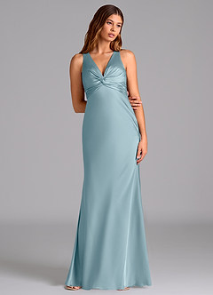 Azazie Hati Brudtärnklänningar Klä av Sjöjungfru i Stretch Satin Moody Blue image3