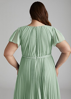 Azazie Kara Modest Bridesmaid Dresses A-Line Pleated Chiffon Floor-Length Dress image13