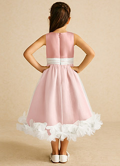 Azazie Stardust Flower Girl Dresses Rosette A-Line Sleeveless Organza Dress image4