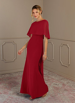 Azazie Dion Mother of the Bride Dresses Scarlet Sheath Scoop Stretch Crepe Dress image4
