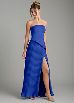 Azazie Tierney Bridesmaid Dresses Royal Blue A-Line Strapless Chiffon Convertible Dress image6