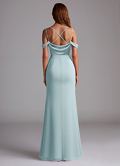 Azazie Callan Robes de demoiselle d'honneur Robe Sirène Convertible en Mousseline de soie Plissée Verre De Mer image2