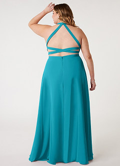 Azazie Clarice Bridesmaid Dresses Jade A-Line Halter Chiffon Dress image9