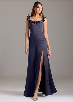 Azazie Callie Bridesmaid Dresses Stormy A-Line Ruched Stretch Satin Convertible Dress image3