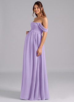 Azazie Saige Maternity Bridesmaid Dresses A-Line Pleated Chiffon Floor-Length Dress image5