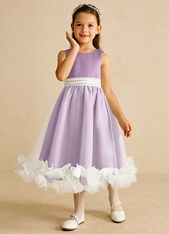 Azazie Stardust Blumenmädchenkleider A-Linie ärmellos Organza Kleid Blauregen image5