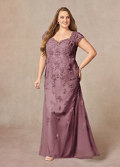 Azazie Marbella Mother of the Bride Dresses Vintage Mauve Mermaid Queen Anne Sequins Lace Dress image10