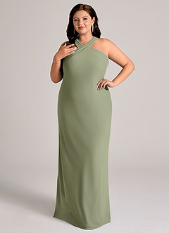 Azazie Doretta Bridesmaid Dresses Pistachio Mermaid Pleated Chiffon Dress image9