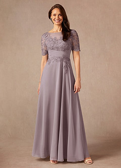 Azazie Raissa Abiti per la Madre della Sposa Abito A-Line in Chiffon Pizzo Dusk image1