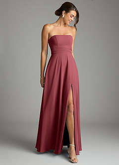 Azazie Tamira Suknie dla druhen Linia A Pofałdowany Szyfon Do ziemi Sukienka image2