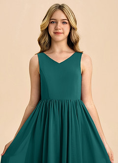 Azazie Hathaway Junior Peacock A-Line Bow Chiffon Dress image6