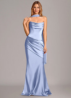 Azazie Pelagia Brudtärnklänningar Klä av Sjöjungfru i Stretch Satin Korsett Is Konvertibel image3