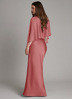 Azazie Ambra Bridesmaid Dresses Antique Rose Mermaid Pleated Stretch Satin Dress image2