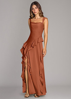 Azazie Sloane Bridesmaid Dresses Cedar Rose A-Line Sweetheart Neckline Stretch Satin Dress image4