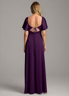 Azazie Chloe Robes de demoiselle d'honneur Robe Trapèze en Satin extensible Encolure en Forme de Cœur Grain De Raisin image3
