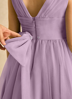 Azazie Macaron Flower Girl Dresses Wisteria A-Line Pleated Tulle Dress image6