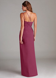 Azazie Eren Jurken voor bruidsmeisjes Jurk van Chiffon met Kolom One-Shoulder Moerbei image7