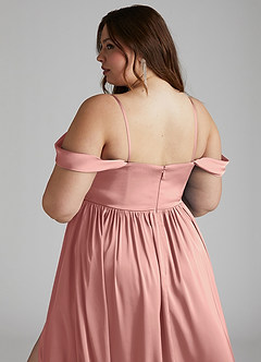 Azazie Morana Final Sale Rosette A-Line Off the Shoulder Stretch Satin Convertible Dress image16