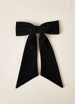 front Matching Color Velvet Bow Hair Clip