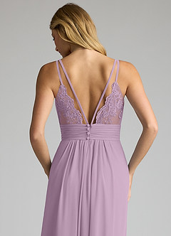 Azazie Maren Allure Bridesmaid Dresses Wisteria A-Line V-Neck Lace Chiffon Dress image2