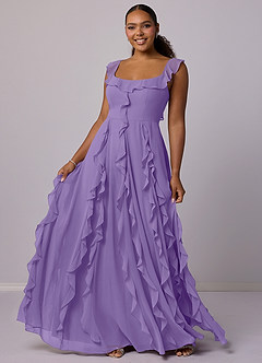 Barbie ♥ Azazie Robes de demoiselle d'honneur Robe Trapèze en Mousseline de soie avec poches Tahiti image10