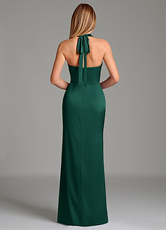 Azazie Serenity Bridesmaid Dresses Emerald Mermaid Sweetheart Neckline Stretch Satin Dress image6