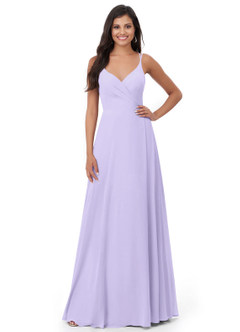 Azazie Lennon Brautjungfernkleider A-Linie Spitze Chiffon Kleid Flieder image5
