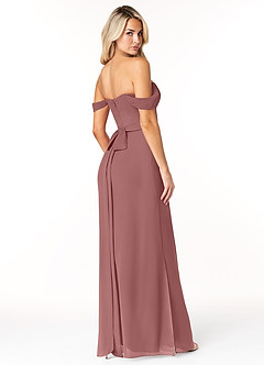 Azazie Joretta Abiti da Damigella Abito Convertibile A-Line in Chiffon Scollo a Cuore Rosa Del Deserto image5