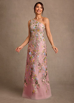 Azazie Bertie vestidos de madre de la novia Vestido de Rosa Polvorienta de Encaje de Corte en A image4