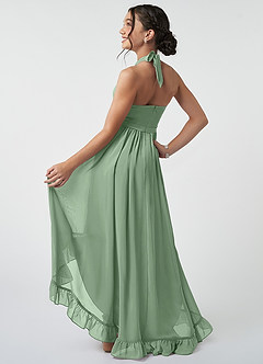 Azazie Hermione Junior Robe Trapèze en Mousseline de soie Matcha image5