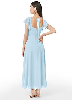 Azazie Bondi Bridesmaid Dresses Sky Blue A-Line Ruched Chiffon Dress image5
