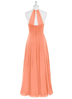 Azazie Ginger Bridesmaid Dresses Sunset A-Line Halter Pleated Chiffon Dress image12