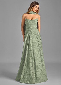 Azazie Gabriela Bridesmaid Dresses Agave A-Line Strapless Floral Burnout Dress image3