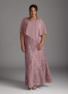 Azazie Whilhelmina Mother of the Bride Dresses Dusty Rose Mermaid Lace Chiffon Dress image9