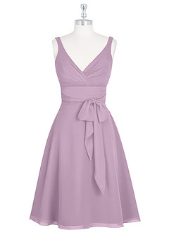 Azazie Diana Vente finale Robe A-ligne en Mousseline de soie Plissée Glycine image6