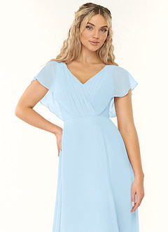 Azazie Rylee Bridesmaid Dresses Sky Blue A-Line Pleated Chiffon Dress image5