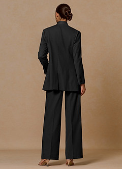 front Margaret Black Cotton Linen Blend 3-Piece Suit