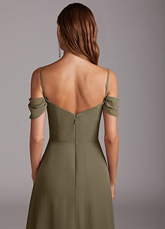 Azazie Marley Abiti da Damigella Abito Convertibile A-Line in Chiffon a Spalla Scoperta Willow Green image9