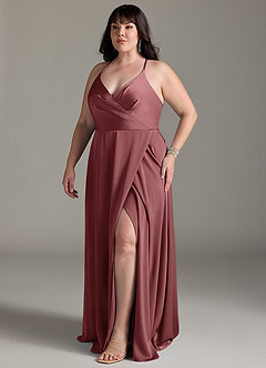 Azazie Davis Robes de demoiselle d'honneur Robe Trapèze en Satin extensible Plissée Améthyste image10