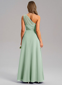 Azazie Phaedra Jurken voor bruidsmeisjes Jurk van Chiffon met A-Lijn One-Shoulder Agave image10
