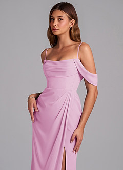 Azazie Johana Vestidos de damas de honor Vestido de Rosa Caramelo de Gasa de Corte Sirena Convertible con Vestidos sin tirantes image5