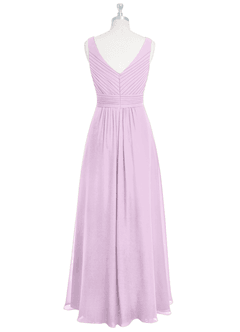 Azazie Pierrette Bridesmaid Dresses Frosted Lilac A-Line Pleated Chiffon Dress image8