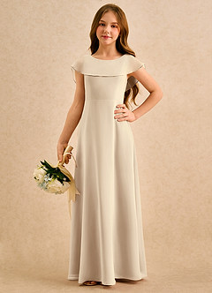 Azazie Kittie Girls Formal Flower Girl Klänningar Klä A-Line i Chiffong image5