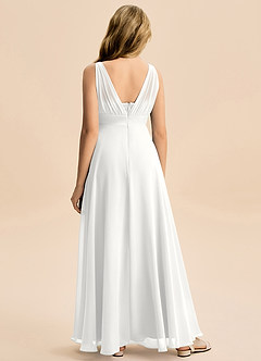 Azazie Odette Junior White A-Line Sweetheart Neckline Chiffon Dress image7