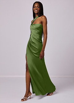 Barbie ♥ Azazie Bridesmaid Dresses Juniper Mermaid One Shoulder Stretch Satin Dress image4